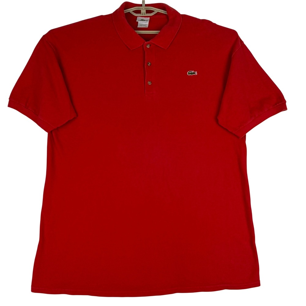 Lacoste Polo Shirt Mens 2XL (7) Red Short Sleeve Pique Classic Logo